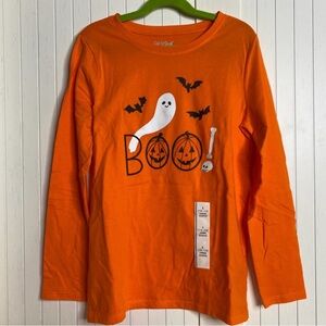 Cat & Jack Orange 'Boo' Halloween Long Sleeve Tee